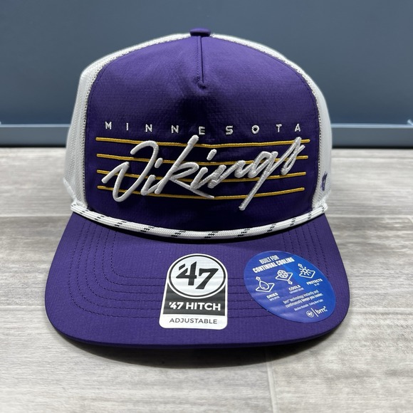 Minnesota Vikings '47 Brand Purple Downburst Hitch Rope Adjustable Hat NFL New - Picture 3 of 7